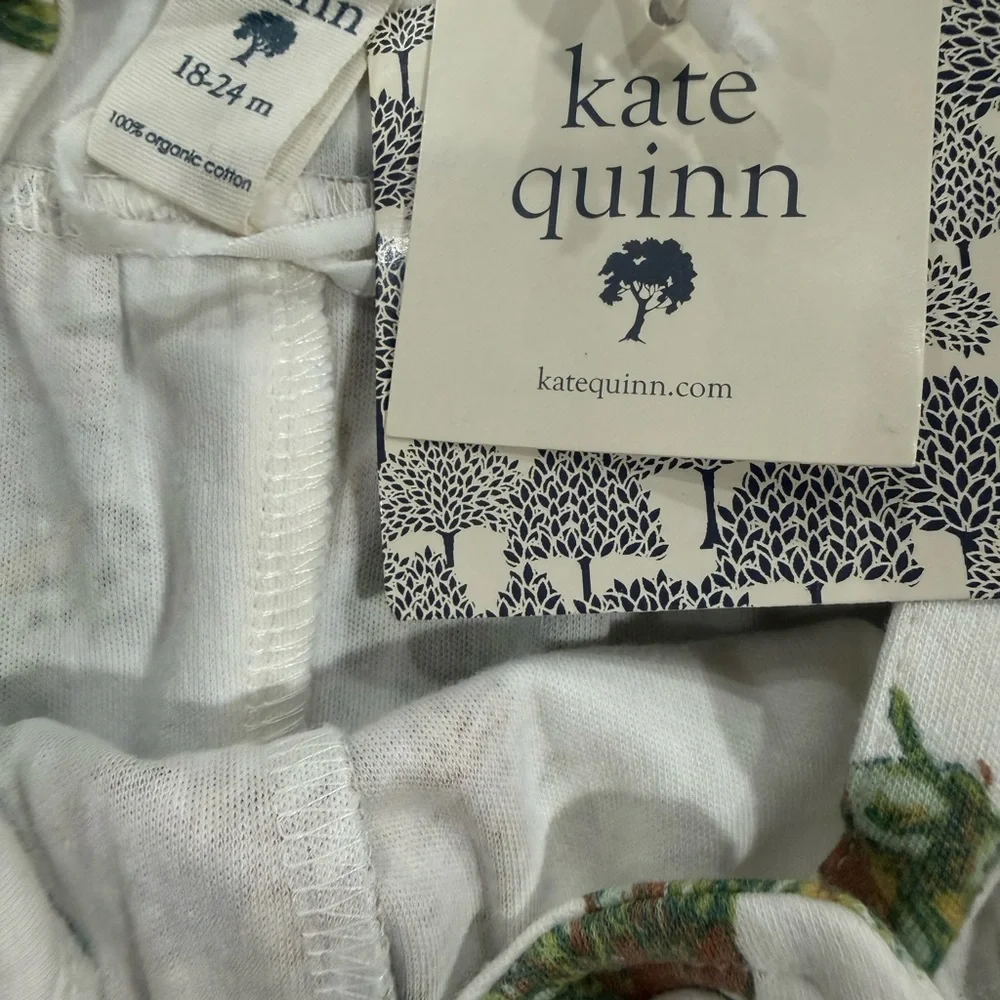 Kate Quinn Organic Tie Overall Gaucho Jumpsuit, Fall Cactus Floral 18-24 mo